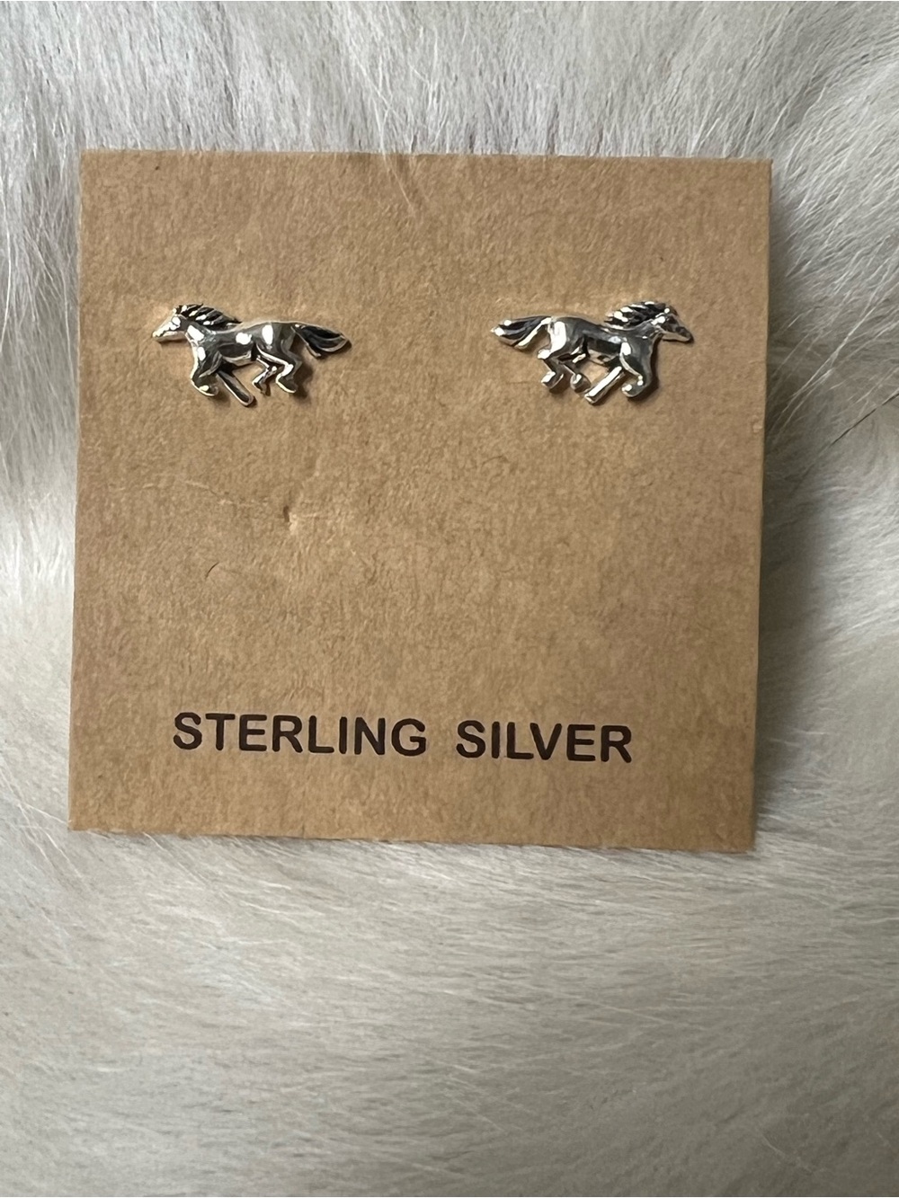Sterling Silver Horse Stud Earrings - Silver